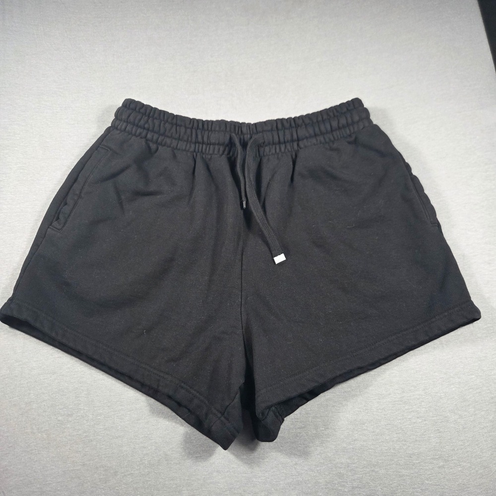 Talentless Womens Black Fleece Sweat Shorts Size Large Drawstring Pockets Lounge